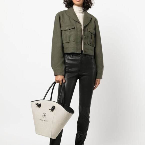 Anine Bing Military Green Cropped Wool Dallas Jacket military equestrian western - Picture 1 of 11